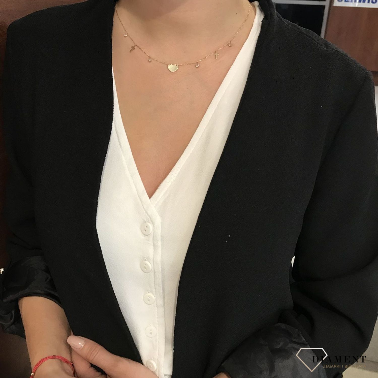 Naszyjnik celebrytka złoto z cyrkoniami i sercem S2N-461.jpg