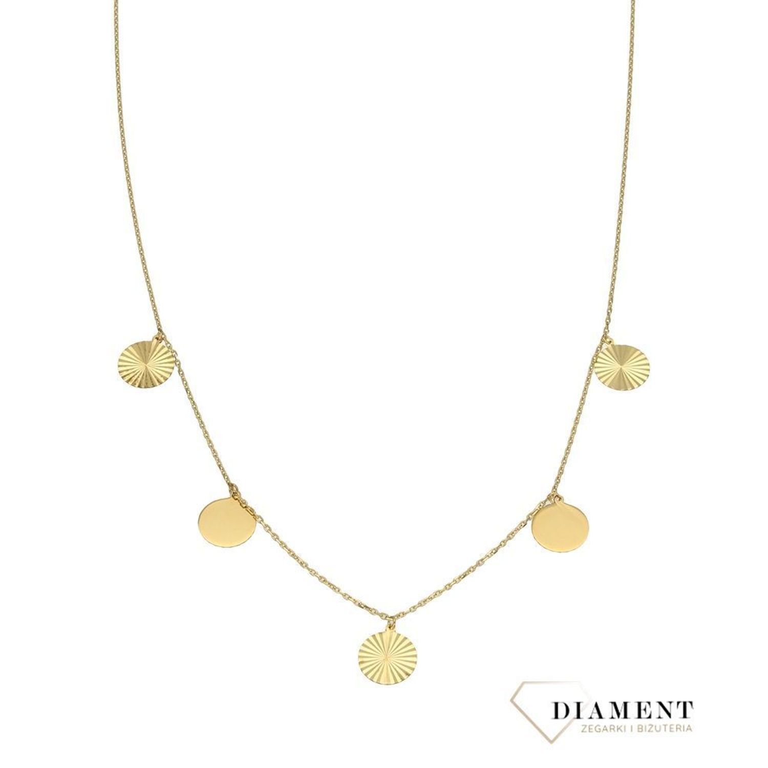 Naszyjnik złoty z zawieszkami koła S2N-462.jpg