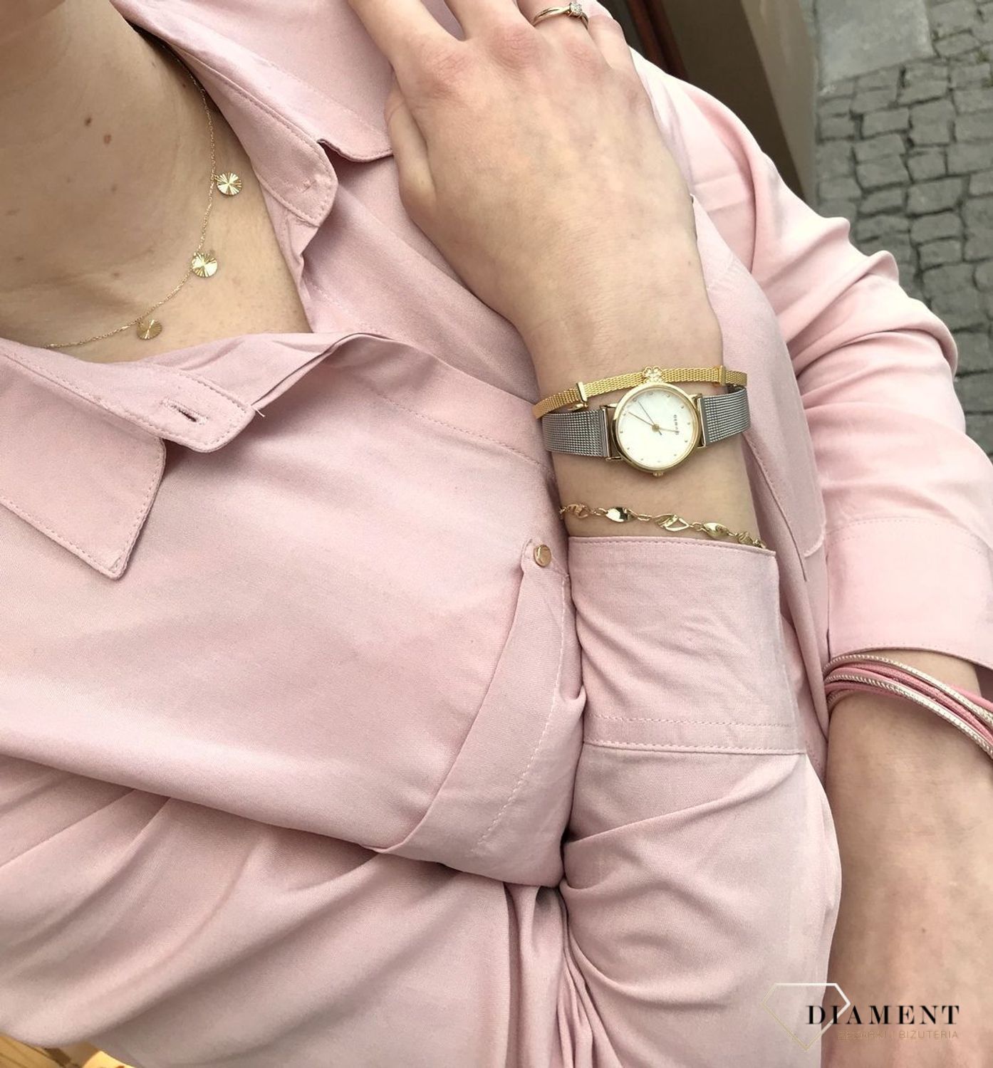 Naszyjnik złoty z zawieszkami koła S2N-462.jpg