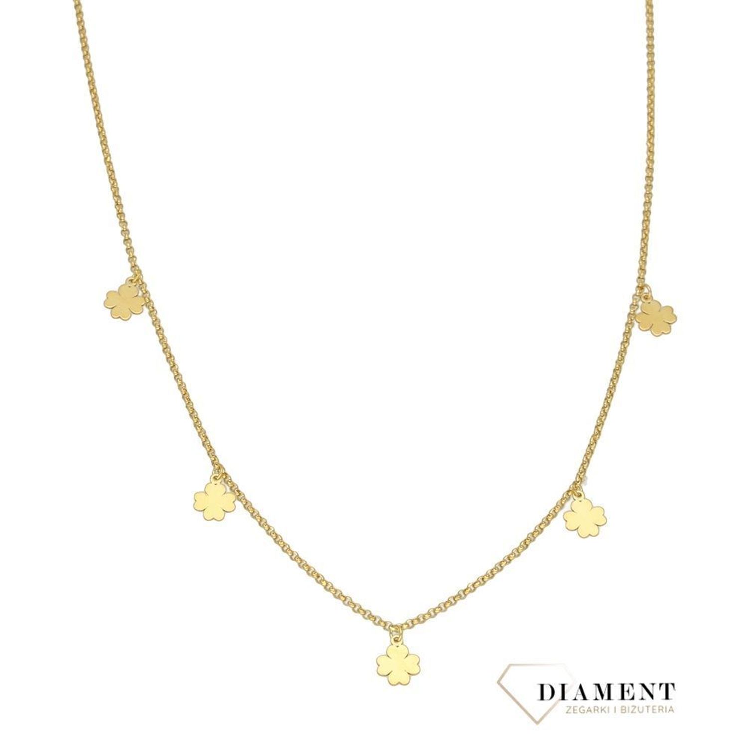 Naszyjnik choker złoty koniczynki S2N-490.jpg