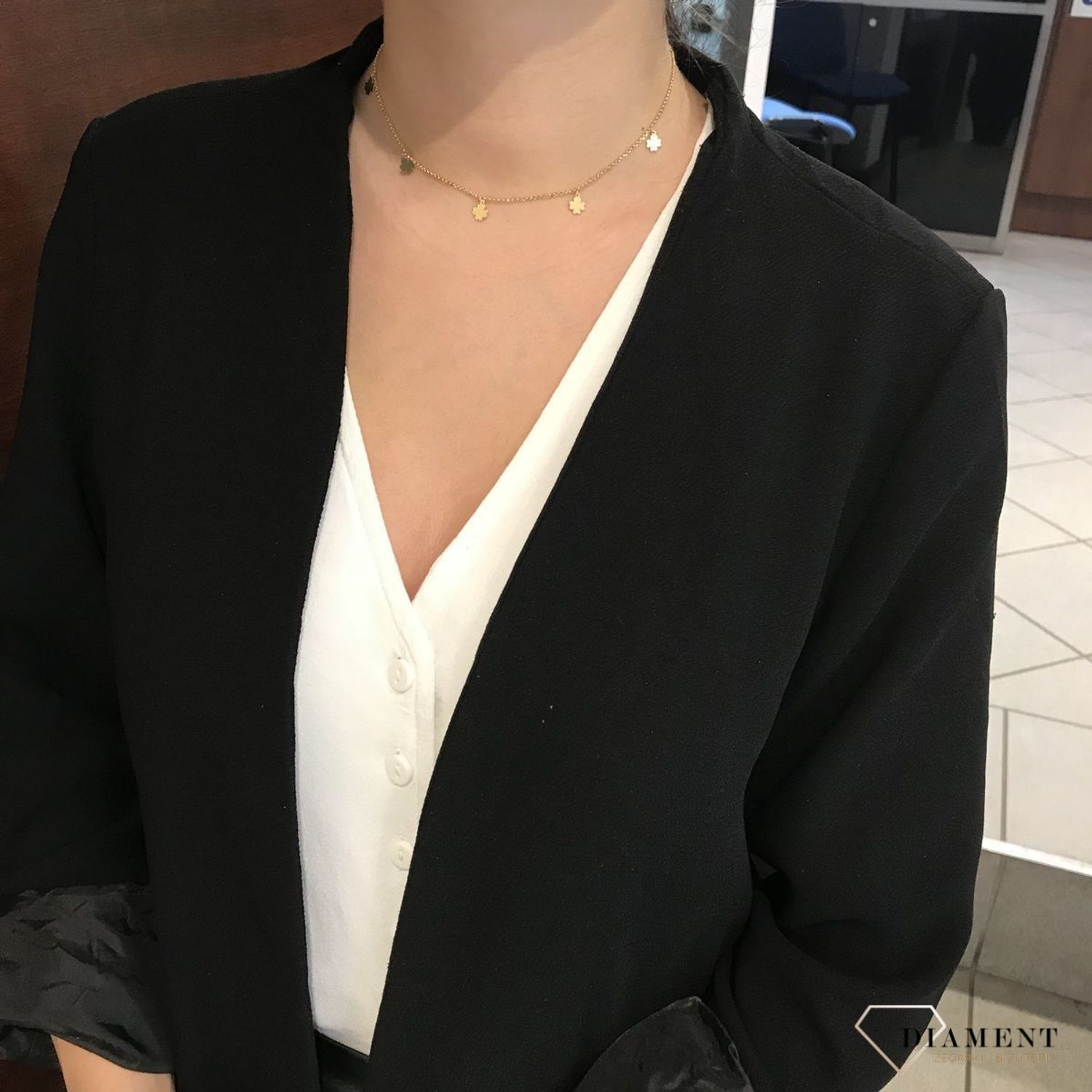 Naszyjnik choker złoty koniczynki S2N-490.jpg