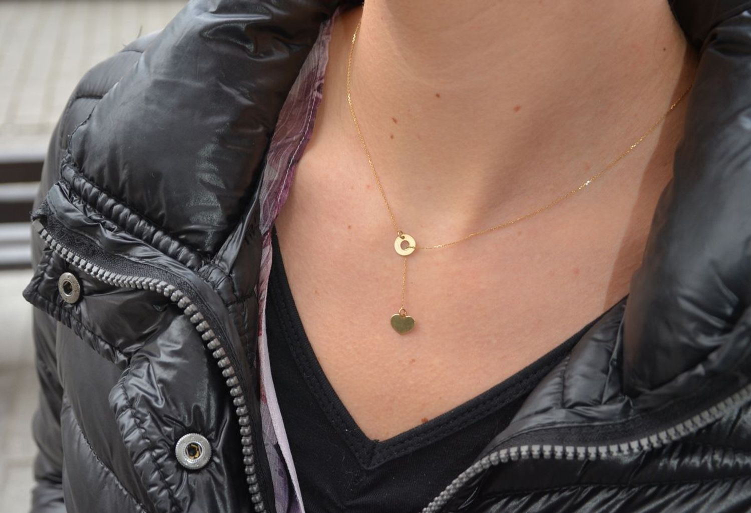 Naszyjnik celebrytka złota krawatka kółko z sercem 499.jpg