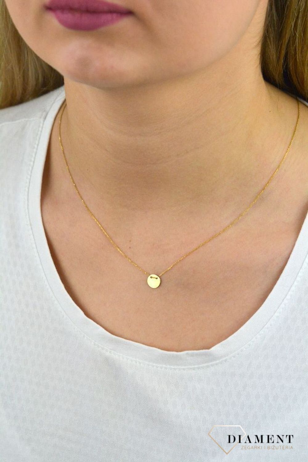 Naszyjnik złota celebrytka AP122-3365 Delikatna, złota celebrytka wykonana z wysokiej jakości żółtego złota będzie idealnym dopełnieniem kobiecych stylizacji.jpg