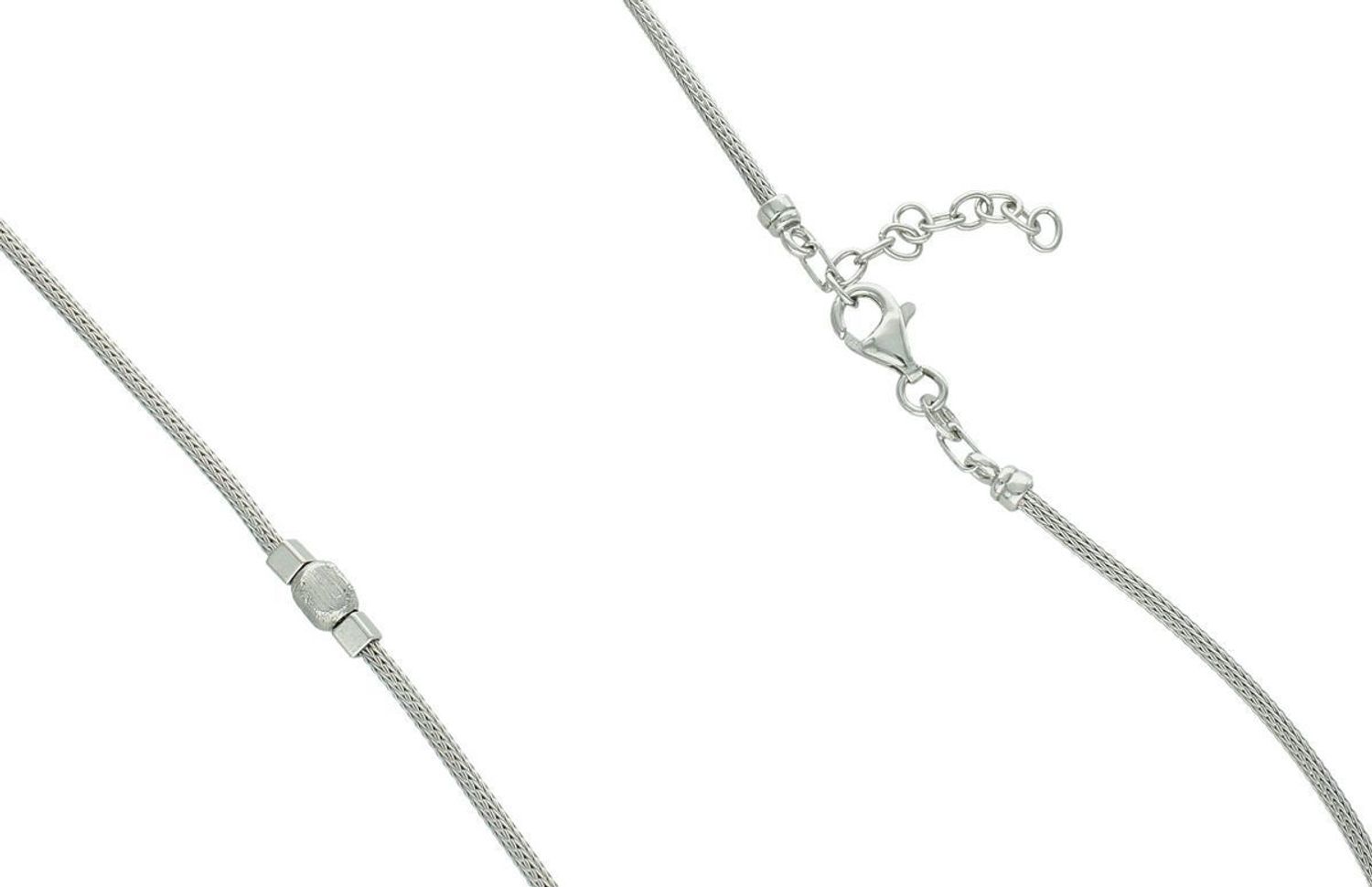 Naszyjnik damski srebrny 925 S2N000000-606 z ozdobnymi kosteczkami. Długość 45 + 3 cm, waga 7,45 g. Ponadczasowy styl, idealny do każdej stylizacji.1.jpg