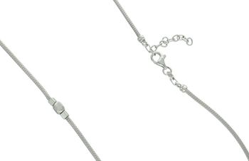 Naszyjnik damski srebrny 925 S2N000000-606 z ozdobnymi kosteczkami. Długość 45 + 3 cm, waga 7,45 g. Ponadczasowy styl, idealny do każdej stylizacji.2.jpg
