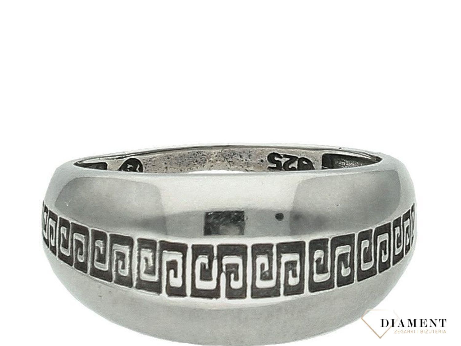 Srebrny pierścionek damski 925 obrączka z drogą grecką S2P000000-598. Srebrny pierścionek damski. Pierścionek srebrny dla kobiety. Srebrny pierścionek damski na prezent..jpg