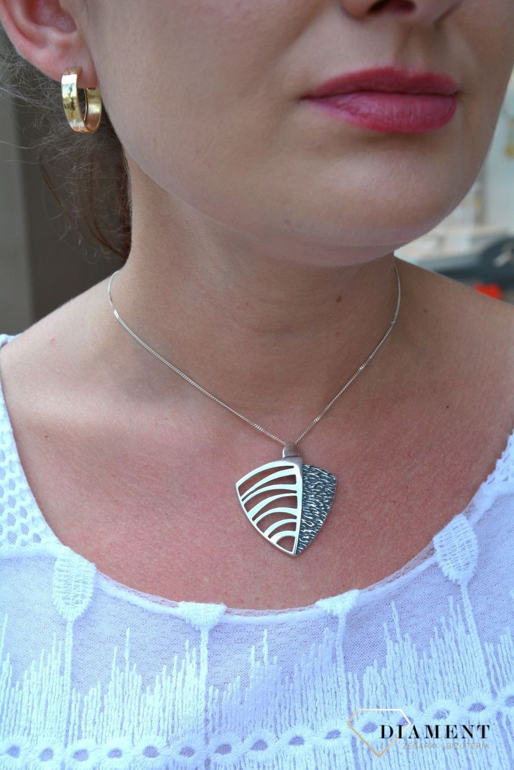 Zawieszka srebrna Diament 'Oksydowany liść'.jpg