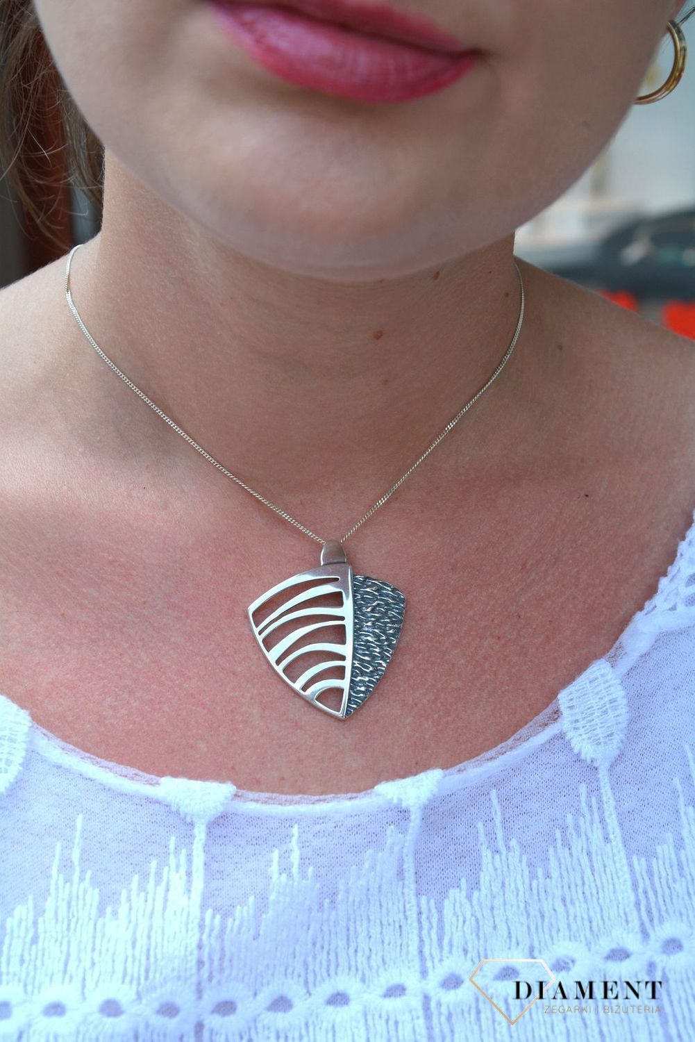 Zawieszka srebrna Diament 'Oksydowany liść'.jpg