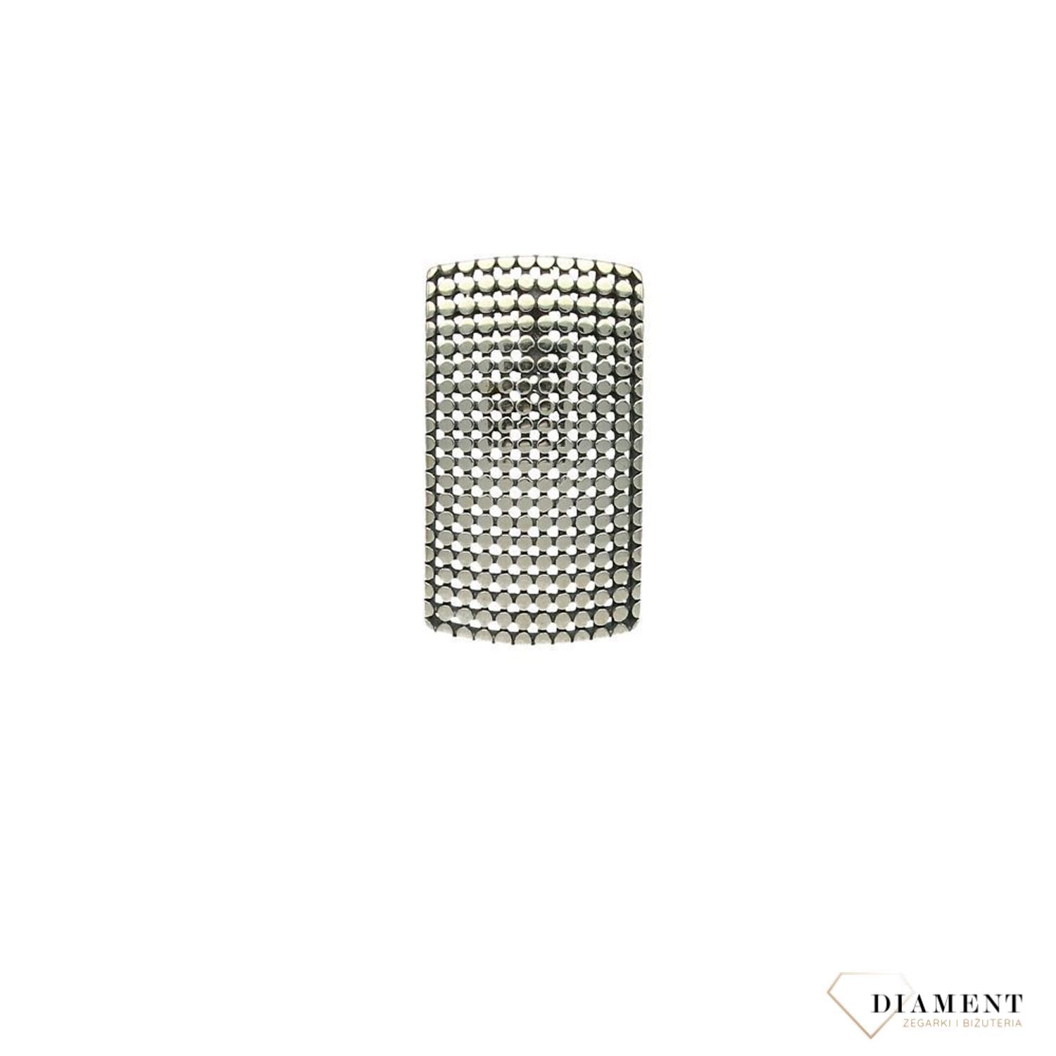 Zawieszka srebrna damska oksydowana 925 S2Z000000-229. Zawieszka srebrna damska. Zawieszka prosta rodowana. Zawieszka srebrna blaszka. Zawieszka srebrna prostokątna. Zawieszka idealna na prezent..jpg