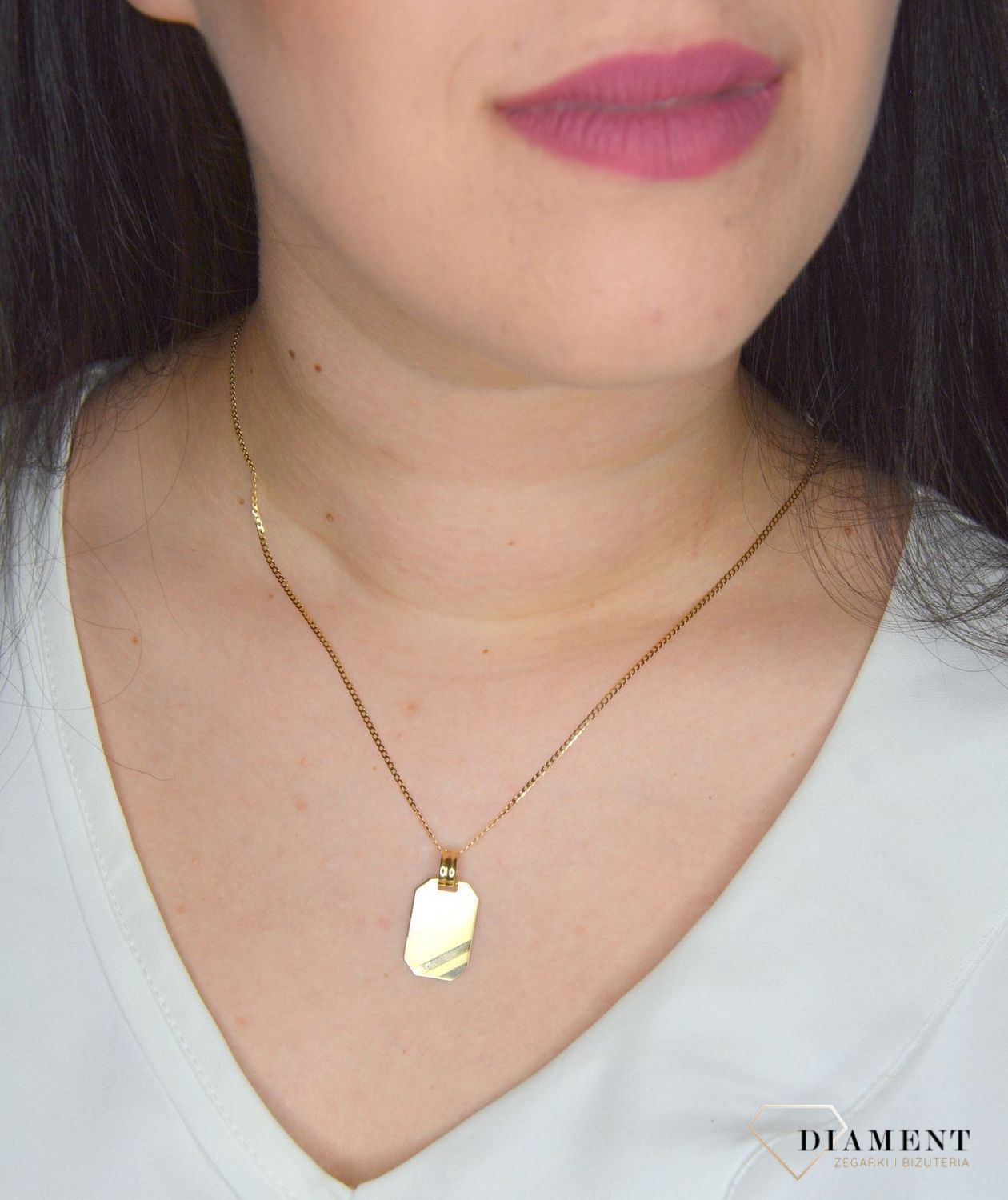 Złota zawieszka 585 blaszka matowa z połyskiem S2Z000000-362.jpg