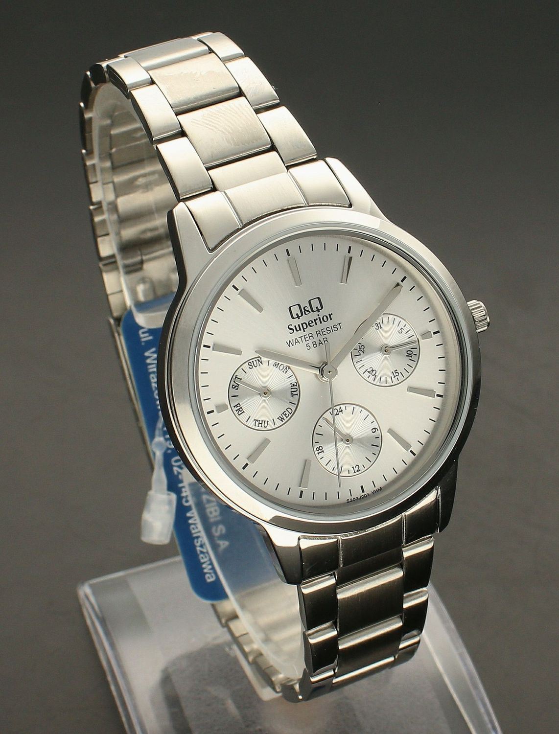 Zegarek damski na bransolecie stalowej QQ S303-201 idealny dla alergików jpg.jpg