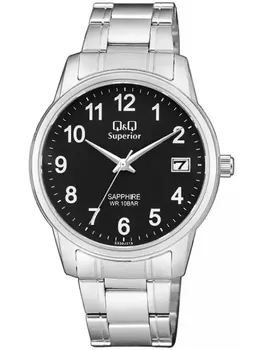 Zegarek damski na bransolecie stalowej z niebieską tarczą i białymi cyframi QQ S330-215 ⌚.webp