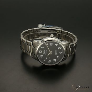 Zegarek męski na bransolecie stalowej z czarną tarczą i białymi cyframi QQ S330-215 ⌚ Zegarki męski z bransoletą✓ Wymarzony prezent ✓ Prezent z grawerem (3).jpg