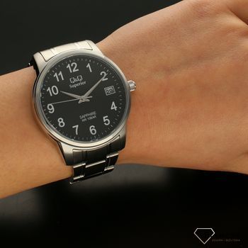 Zegarek męski na bransolecie stalowej z czarną tarczą i białymi cyframi QQ S330-215 ⌚ Zegarki męski z bransoletą✓ Wymarzony prezent ✓ Prezent z grawerem (5).jpg