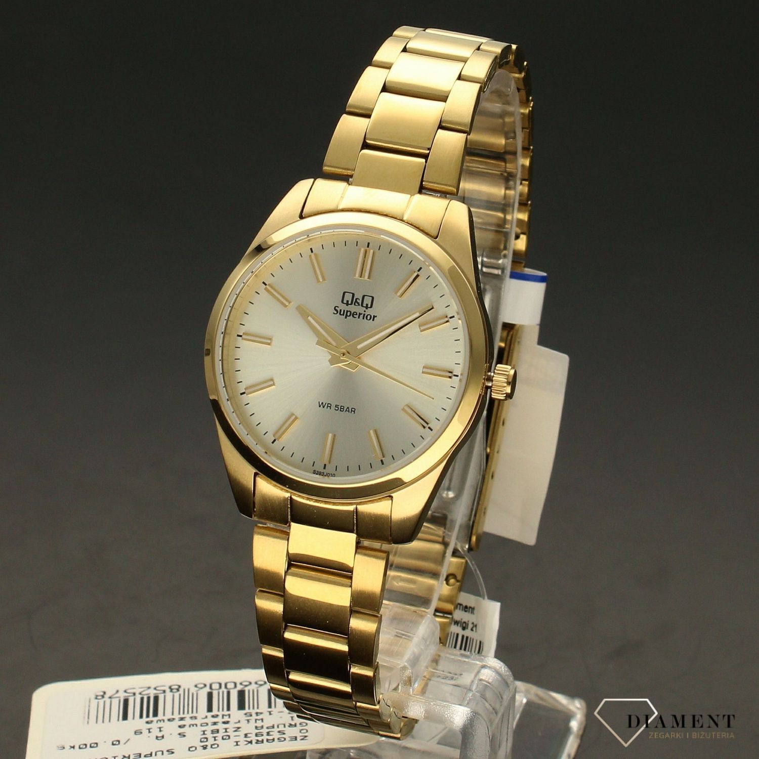 Zegarek damski na złotej bransolecie QQ Superior S393-010.jpg