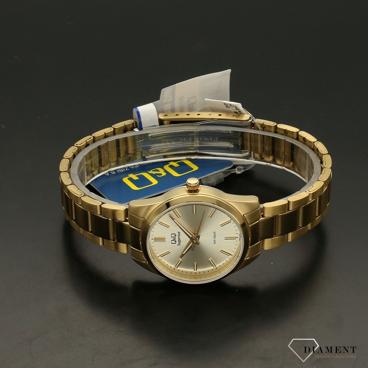 Zegarek damski na złotej bransolecie QQ Superior S393-010.jpg