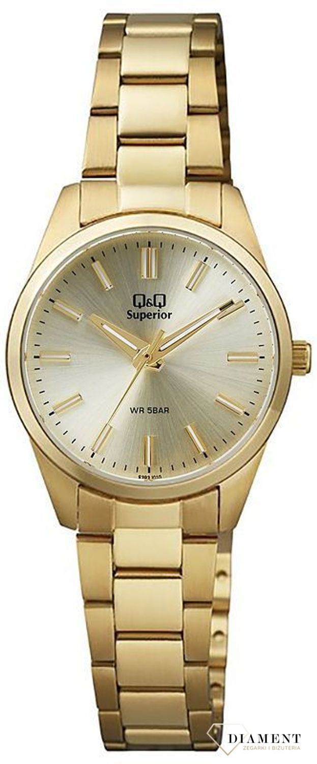 Zegarek damski na złotej bransolecie QQ Superior S393-010.jpg