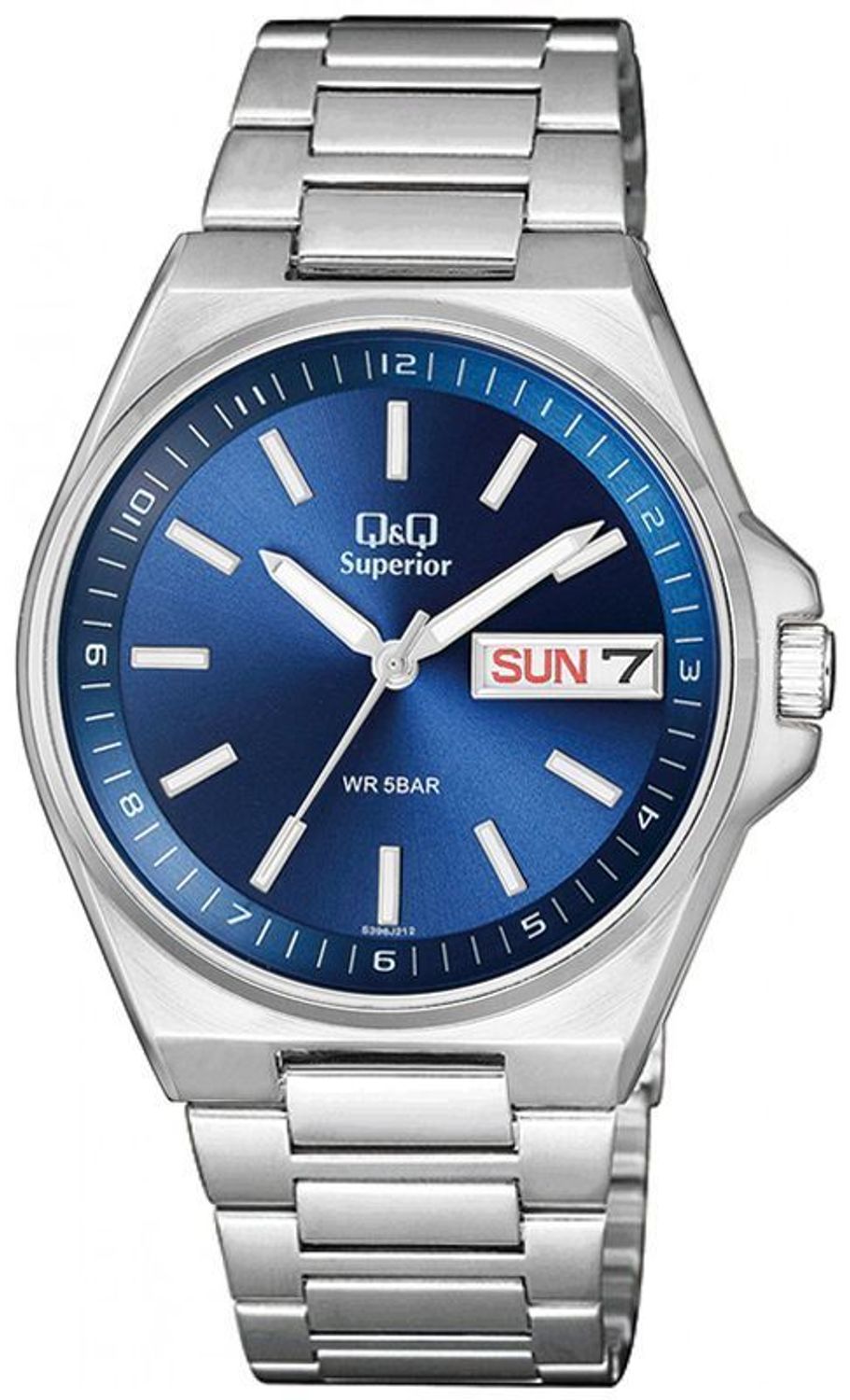 Zegarek męski stalowy na bransolecie z niebieską tarczą S396-212 QQ .x.jpg