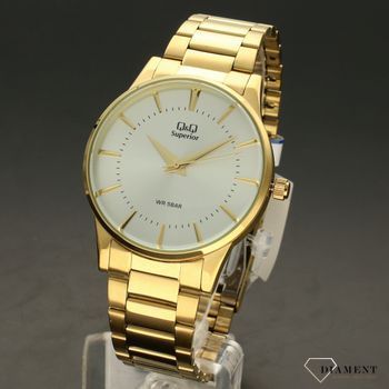 Zegarek męski na złotej bransolecie QQ Superior S398-001ze stali 316L (2).jpg