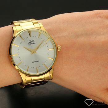 Zegarek męski na złotej bransolecie QQ Superior S398-001ze stali 316L (5).jpg