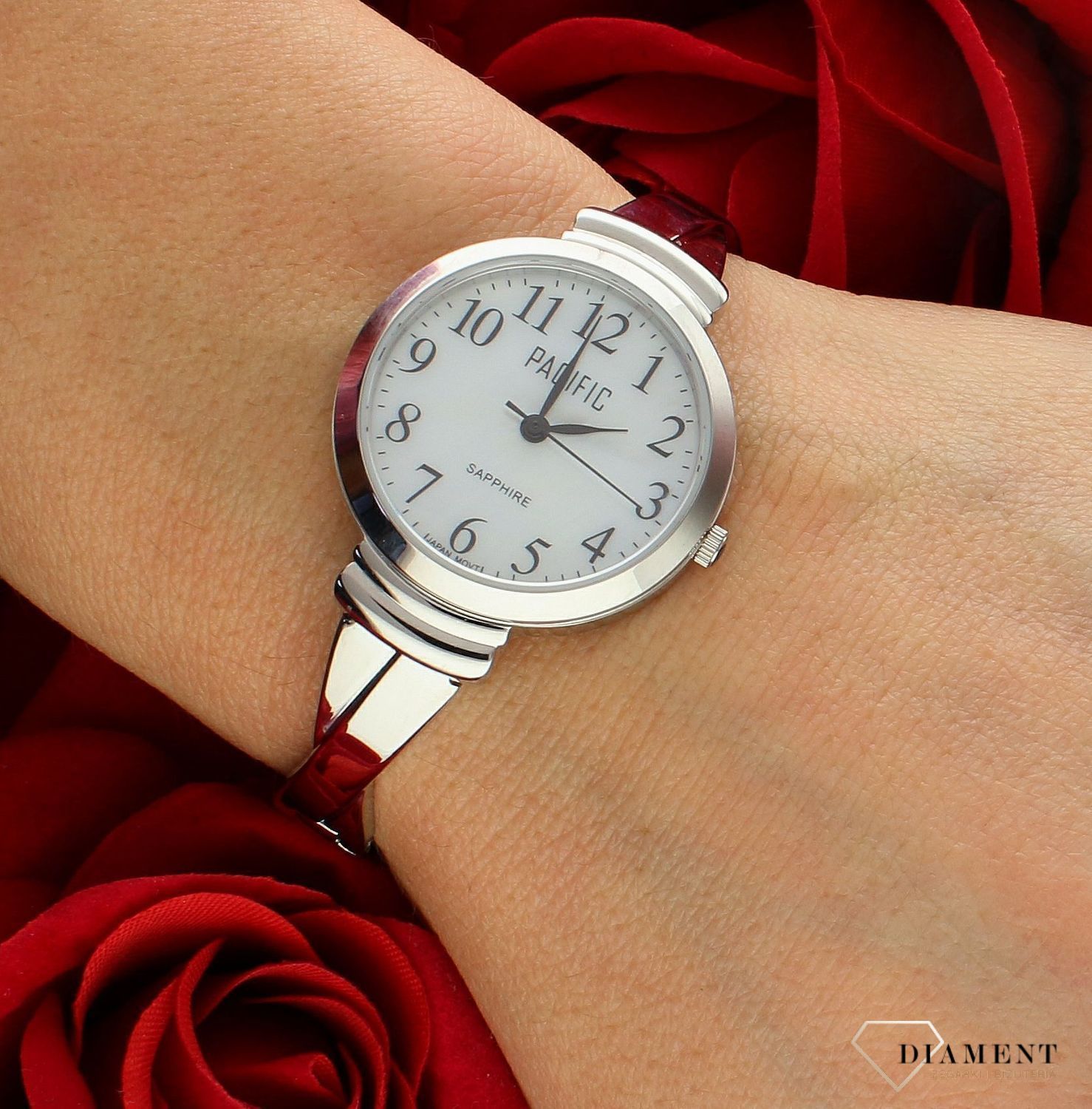 Damski zegarek Pacific Sapphire S6007-02 biżuteryjna bransoleta. Zegarek cały stalowy. Kup Damski Zegarek Kwarcowy w Zegarki-diament.pl Pacific wodoszczelność 50m = WR50 ☝ taniej - Najwięcej ofert w jednym miejscu. Grawer gratis.2.jpg