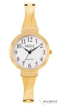 Damski zegarek Pacific Sapphire złoty biżuteryjna bransoletka S6007-03. Zegarek cały stalowy. Kup Damski Zegarek Kwarcowy w Zegarki-diament.pl Pacific wodoszczelność 50m = WR50 ☝ taniej - Najwięcej ofert w jednym miejscu1.jpg