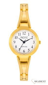 Damski zegarek Pacific Sapphire złoty biżuteryjna bransoletka S6015-03. Zegarek cały stalowy. Kup Damski Zegarek Kwarcowy w Zegarki-diament.pl Pacific wodoszczelność 50m = WR50 ☝ taniej - Najwięcej ofert w jednym miejscu.jpg