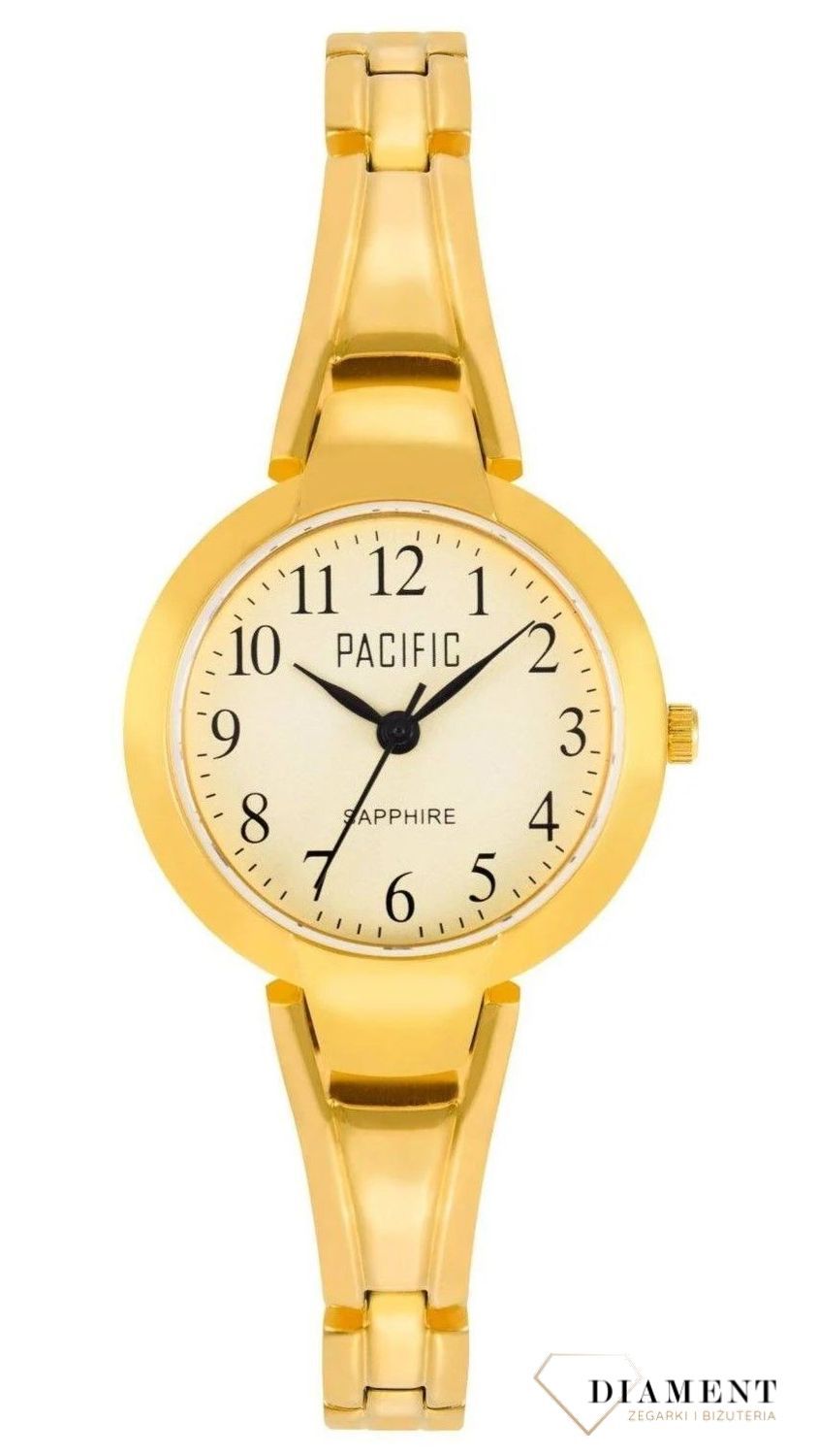 Damski zegarek Pacific Sapphire złoty biżuteryjna bransoletka S6015-05.  Zegarek cały stalowy. Kup Damski Zegarek Kwarcowy w Zegarki-diament.pl Pacific wodoszczelność 50m = WR50 ☝ taniej - Najwięcej ofert w jednym miejscu. 1.jpg