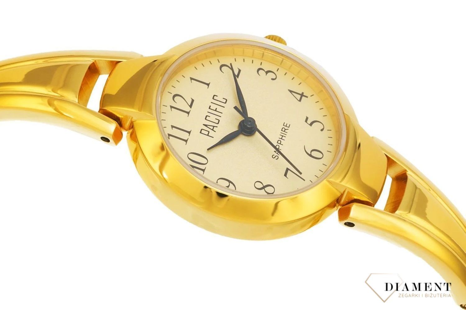 Damski zegarek Pacific Sapphire złoty biżuteryjna bransoletka S6015-05.  Zegarek cały stalowy. Kup Damski Zegarek Kwarcowy w Zegarki-diament.pl Pacific wodoszczelność 50m = WR50 ☝ taniej - Najwięcej ofert w jednym miejscu. 1.jpg