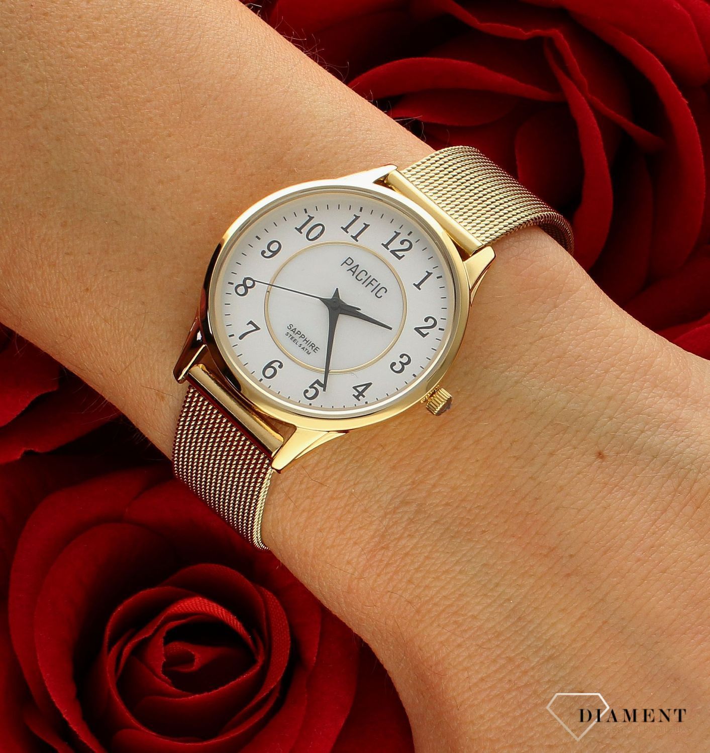 Damski zegarek Pacific Sapphire S6026-05 wyraźne cyfry. Zegarek cały stalowy. Kup Damski Zegarek Kwarcowy w Zegarki-diament.pl Pacific wodoszczelność 50m = WR50 ☝ taniej - Najwięcej ofert w jednym miejscu. Grawer gratis. Szkło sza10.jpg