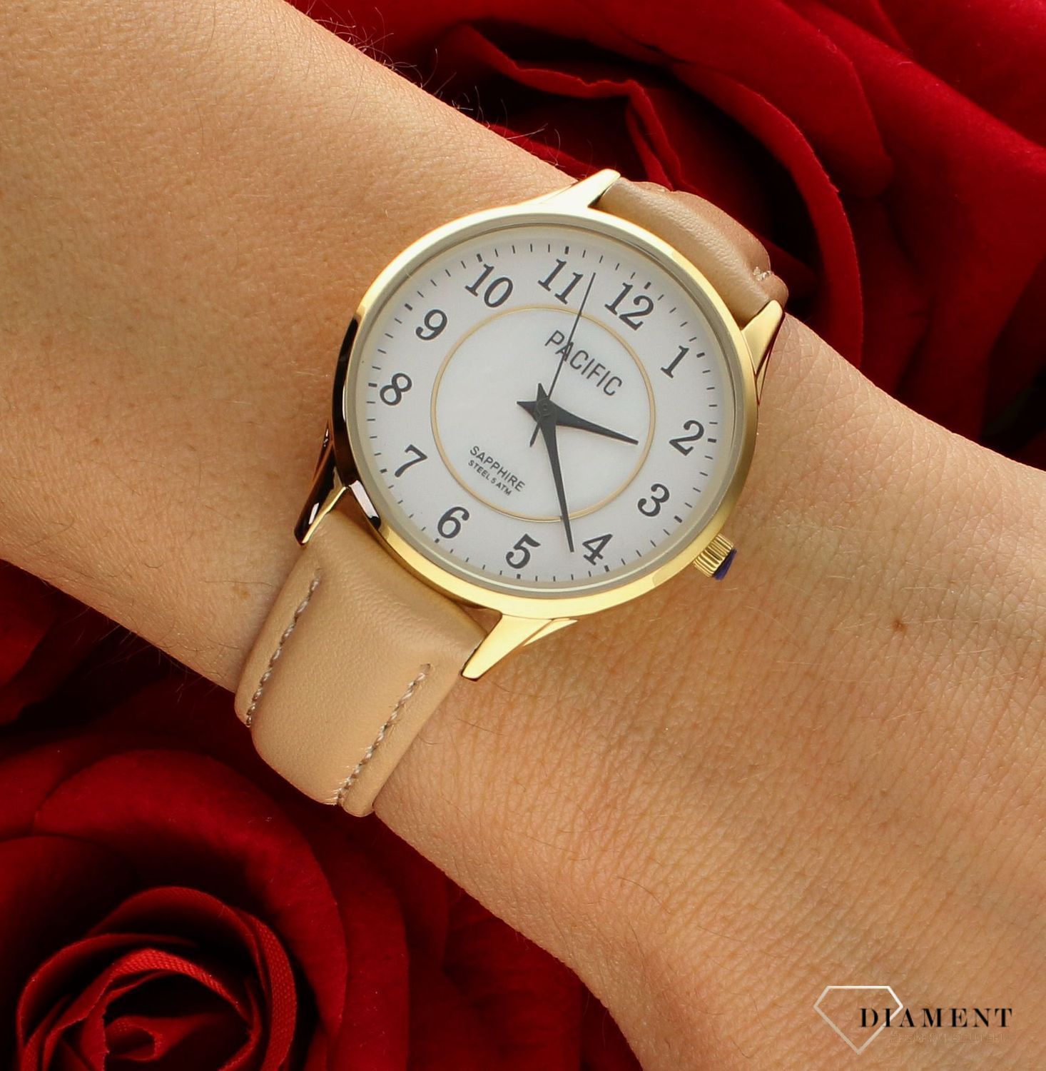 Damski zegarek Pacific Sapphire S6026-09 różowy pasek. Zegarek cały stalowy. Kup Damski Zegarek Kwarcowy w Zegarki-diament.pl Pacific wodoszczelność 50m = WR50 ☝ taniej - Najwięcej ofert w jednym miejscu. Grawer gratis.jpg