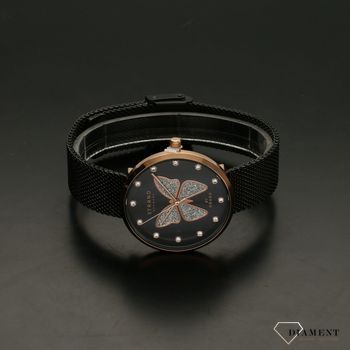 Zegarek damski na czarnej bransolecie z motylem STRAND Butterfly S700LXVBMB-DB (3).jpg