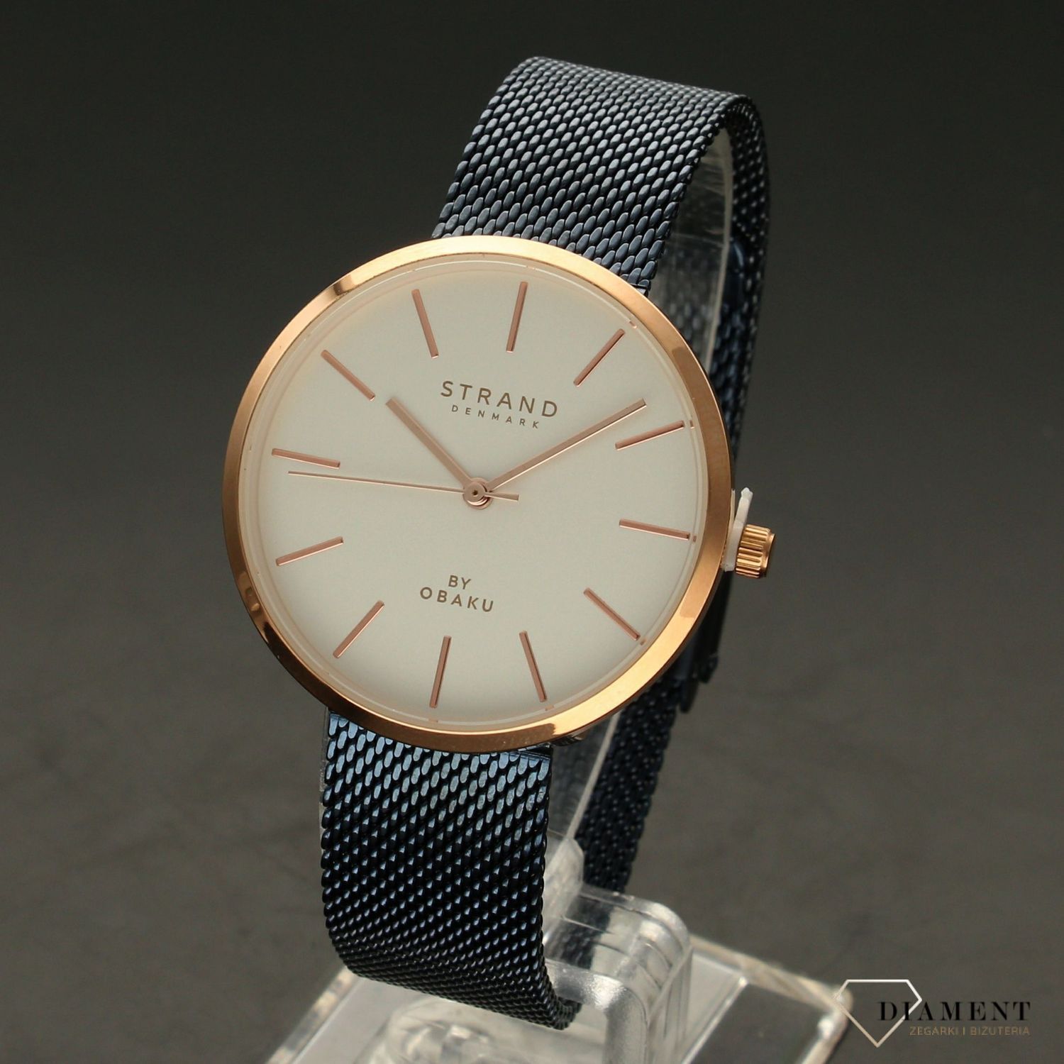 Zegarek damski STRAND granatowy S700LXVIML . Strand w kolorze granatowym to elegancki zegarek damski z oryginalną białą, klasyczną tarczą. Zegarek damski posiada indeksy w kolorze różowego złota8.jpg