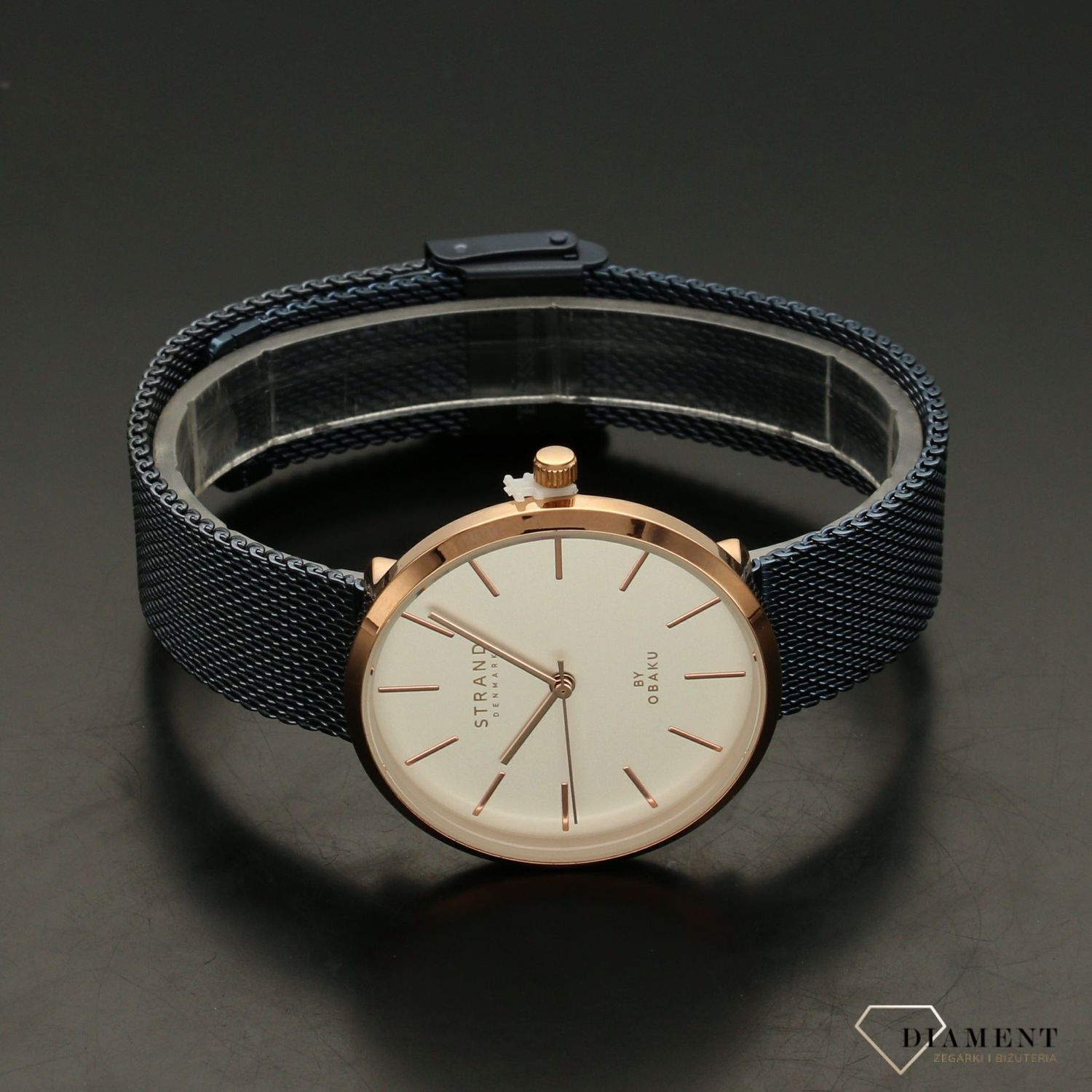 Zegarek damski STRAND granatowy S700LXVIML . Strand w kolorze granatowym to elegancki zegarek damski z oryginalną białą, klasyczną tarczą. Zegarek damski posiada indeksy w kolorze różowego złota8.jpg