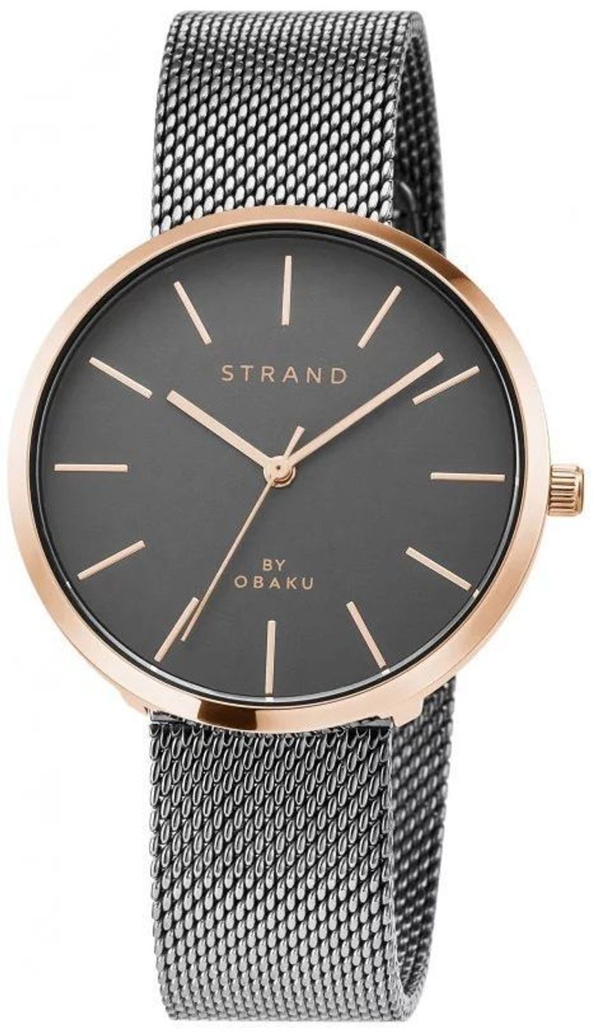 Zegarek damski Strand na czarnej bransolecie S700LXVJMJ. Damski zegarek na bransolecie. Damski zegarek Strand w złotym kolorze. Zegarek damski klasyczny. Damski zegarek na bransolecie typu mesh idealny na prezent..jpg