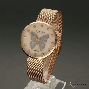 Zegarek damski na bransolecie w kolorze różowego złota  STRAND Butterfly S700LXVVMV-DB (2).jpg