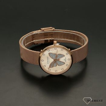 Zegarek damski na bransolecie w kolorze różowego złota  STRAND Butterfly S700LXVVMV-DB (3).jpg