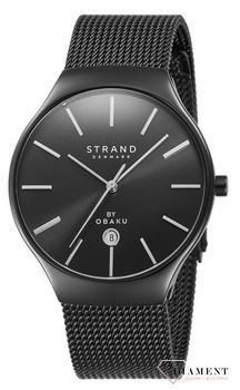Zegarek męski Strand Caspian S701GDBBMB. Strand Caspian to elegancki zegarek męski z oryginalną, czarną tarczą. Zegarek posiada indeksy w kolorze srebra.55.jpg