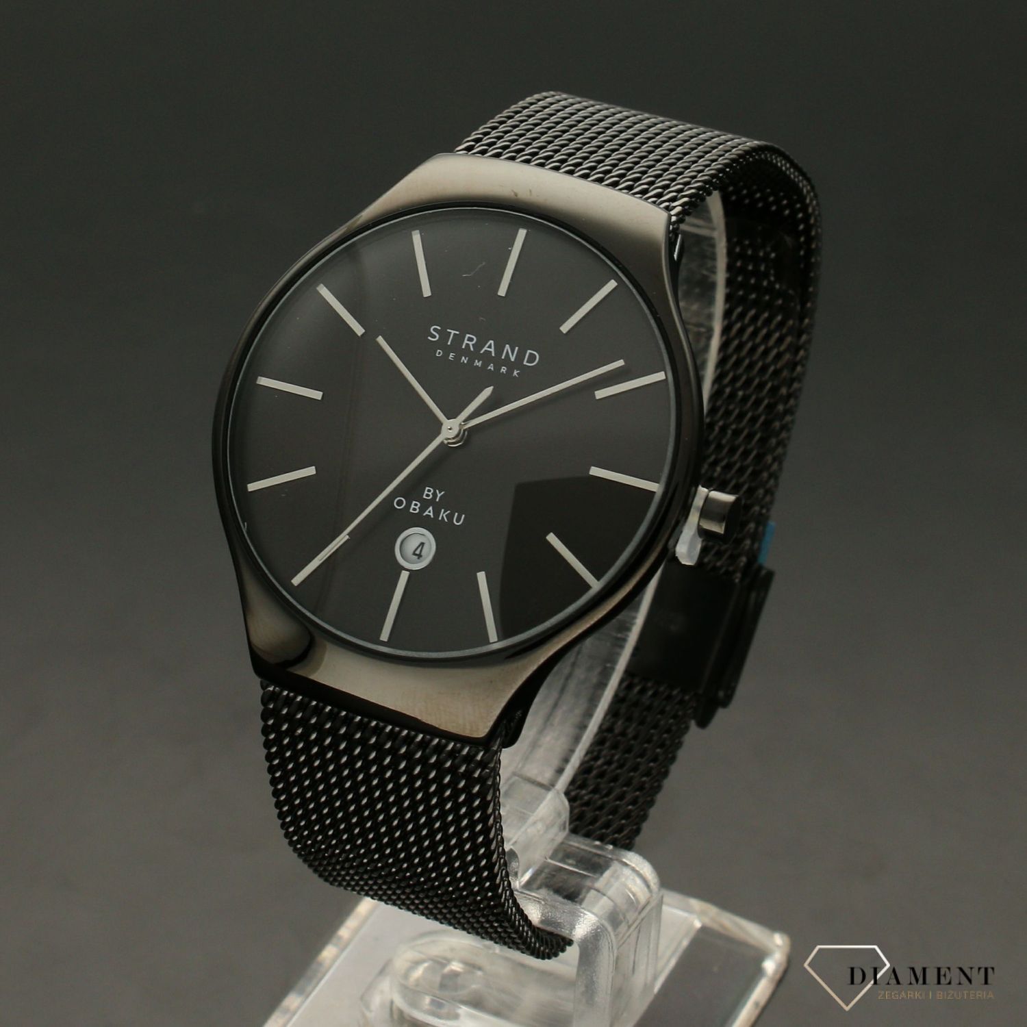 Zegarek męski Strand Caspian S701GDBBMB. Strand Caspian to elegancki zegarek męski z oryginalną, czarną tarczą. Zegarek posiada indeksy w kolorze srebra.55.jpg