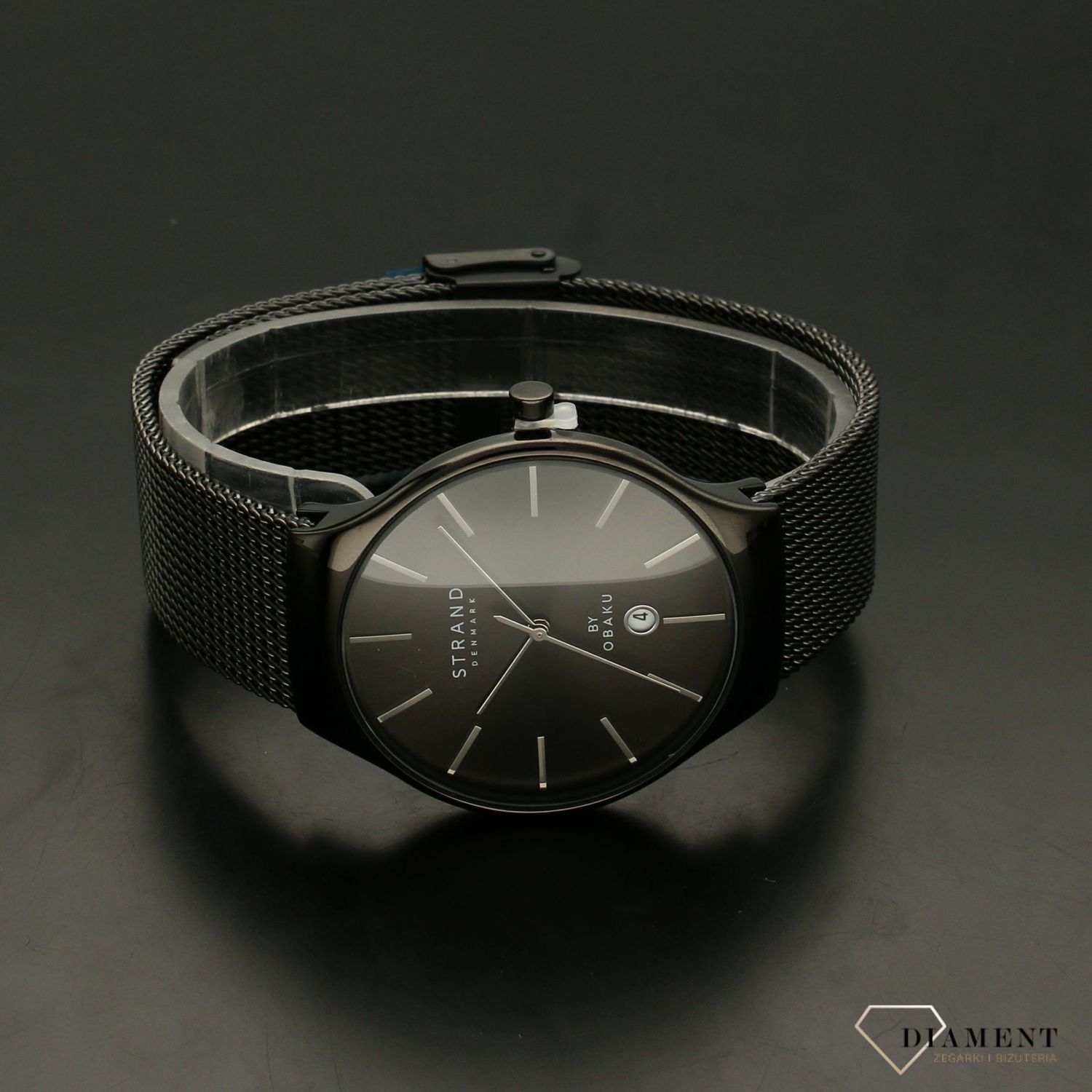 Zegarek męski Strand Caspian S701GDBBMB. Strand Caspian to elegancki zegarek męski z oryginalną, czarną tarczą. Zegarek posiada indeksy w kolorze srebra.55.jpg