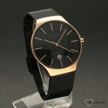 Zegarek męski Strand Caspian S701GDVBMB. Strand Caspian to elegancki zegarek męski z oryginalną, czarną tarczą (1).jpg
