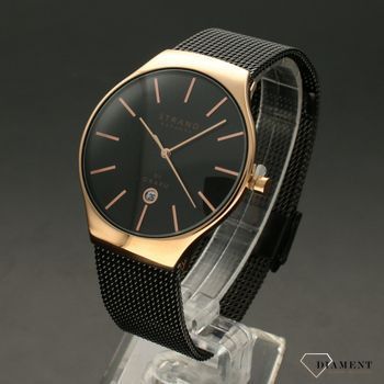 Zegarek męski Strand Caspian S701GDVBMB. Strand Caspian to elegancki zegarek męski z oryginalną, czarną tarczą (2).jpg