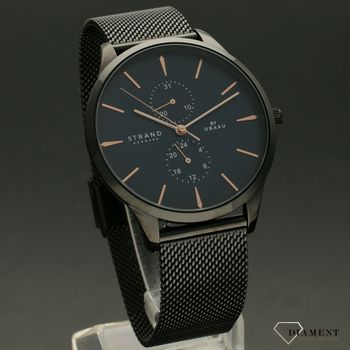 Zegarek męski na czarnej bransolecie Strand Beaufort S703GMBLMB (1).jpg