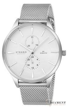 Zegarek męski Strand Beaufort S703GMCIMC. Strand Beaufort to elegancki zegarek męski z oryginalną, białą tarczą. Zegarek posiada indeksy w kolorze srebra.55.jpg