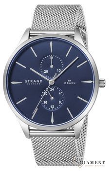 Zegarek męski Strand Beaufort S703GMCLMC. Strand Beaufort to elegancki zegarek męski z oryginalną, granatową tarczą. Zegarek posiada indeksy w kolorze srebra.55.jpg