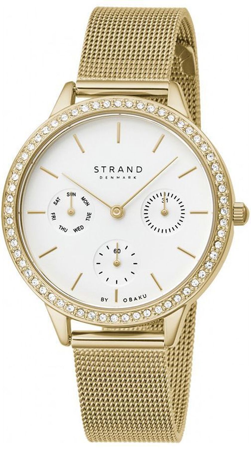 Zegarek damski złoty z cyrkoniami na bransolecie Strand S704LMGIMG.jpg