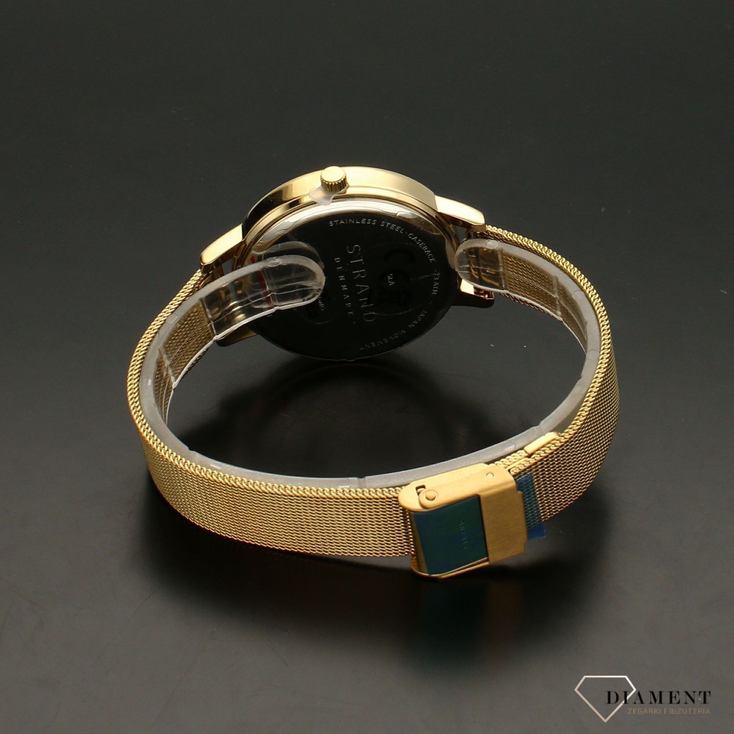 Zegarek damski złoty  STRAND S705LXGGMG. Elegancki zegarek damski z oryginalną tarczą oraz kopertą ozdobioną błyszczącymi kryształami Swarovskiego..jpg