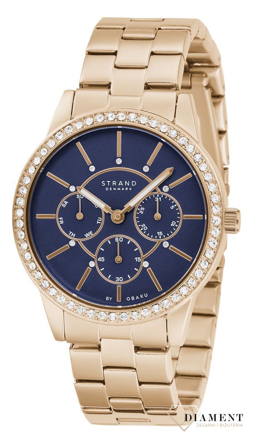 Zegarek damski STRAND Lana S707LMVLSV. Zegarek damski STRAND Lana S707LMVLSV . Strand Lana to elegancki zegarek damski z oryginalną, granatową tarczą. Tarcza ozdobiona została błyszczącymi kryształami Swarovskiego8.jpg
