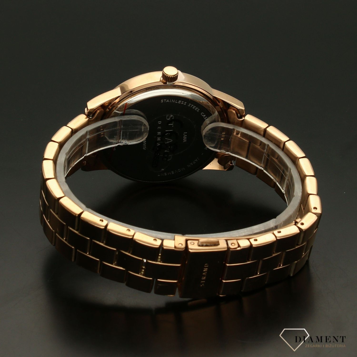 Zegarek damski STRAND Lana S707LMVVSV. Strand Lana to elegancki zegarek damski z oryginalną, różową tarczą. Tarcza ozdobiona została błyszczącymi kryształami Swarovskiego. Zegarek damski posiada indeksy w formie bły8.jpg