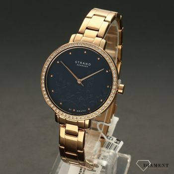 Zegarek damski na złotej bransolecie z niebieską tarczą STRAND Pacifica S712LXVLSV (2).jpg